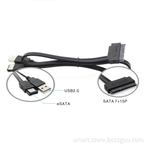 eSATA USB Cable Hard Drive Disk SATA 22pin to eSATA Data USB Powered Cable Adapter for 2.5" HDD
